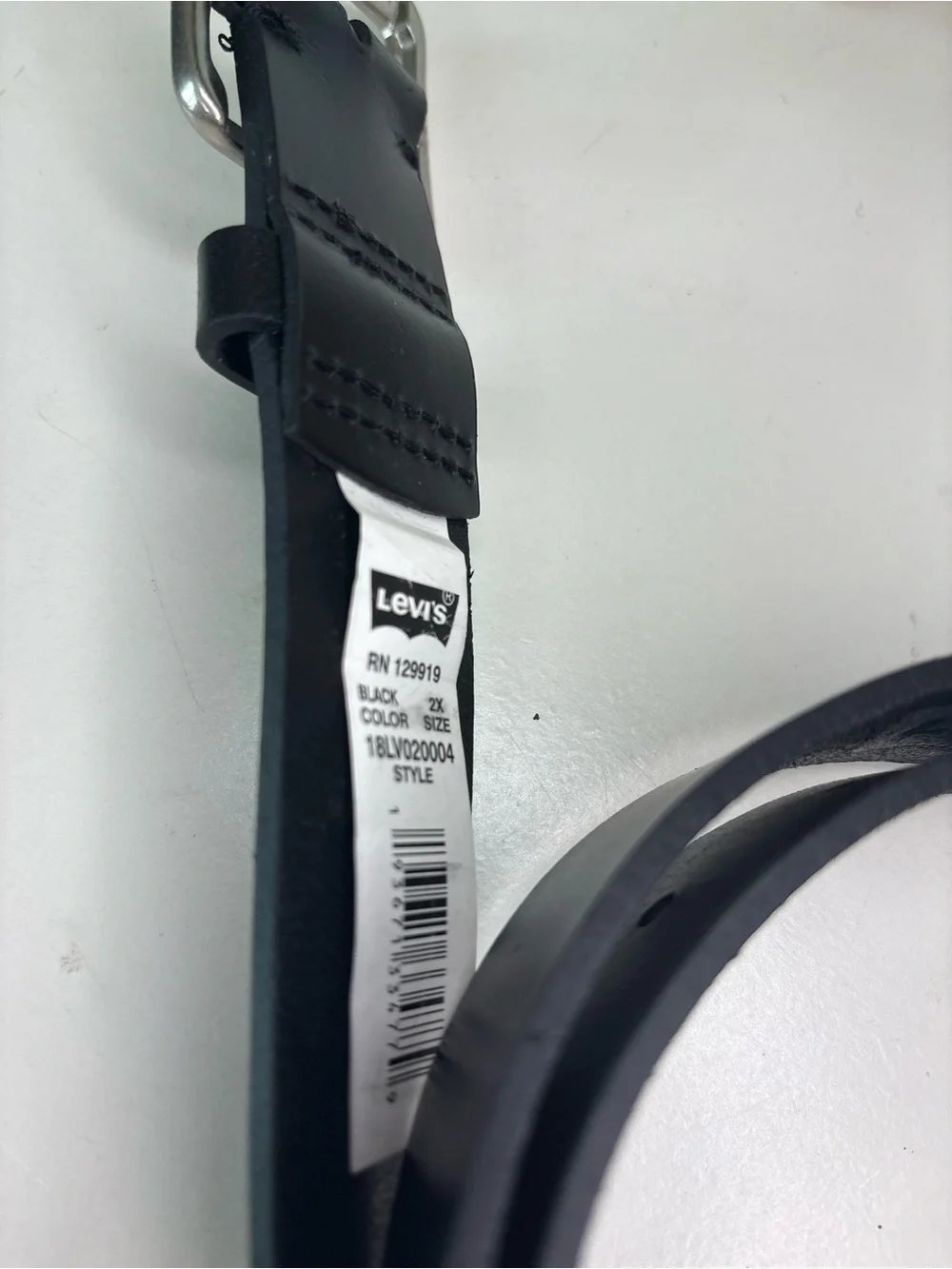 Levi’s Black Genuine Leather Belt Silver Buckle 2X Plus Size Men’s Casual